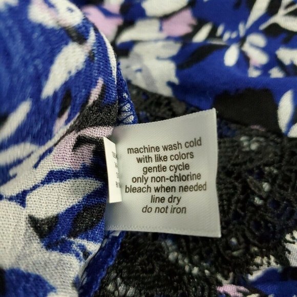 Lane Bryant Top Plus Size 22 Tunic Flare Sleeve Floral Long Sleeve Purple NWT - Picture 5 of 6